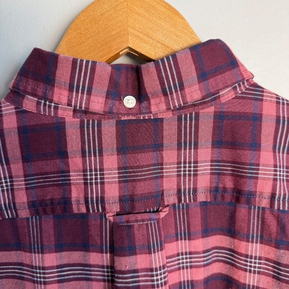 IZOD Saltwater Men's Long Sleeve Plaid Casual Button Up Shirt Red/Wine X-Large - Picture 7 of 14